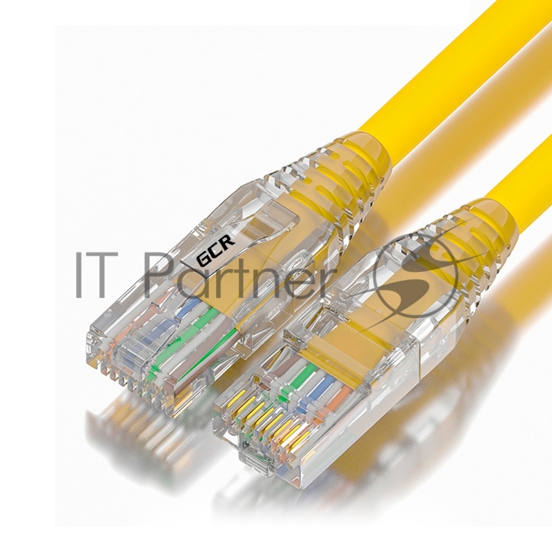 Патч-корд 10.0m UTP кат.6, желтый, коннектор ABS, 24 AWG, ethernet high speed 10 Гбит/с, RJ45, T568B, GCR-55433