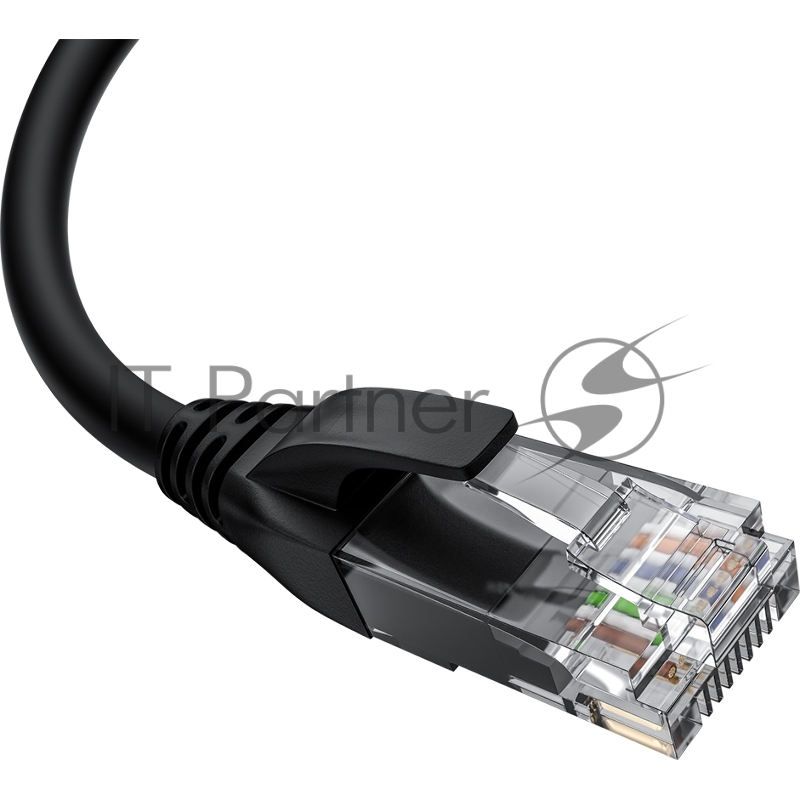 Патч-корд прямой 10.0m UTP кат.5e, черный, верхний угол, литой, ethernet high speed, RJ45, T568B