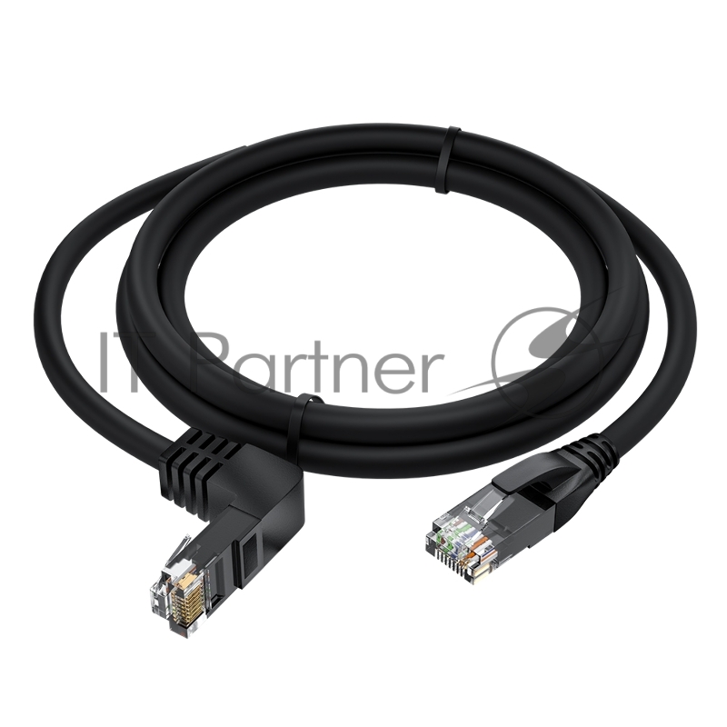 Патч-корд прямой 10.0m UTP кат.5e, черный, верхний угол, литой, ethernet high speed, RJ45, T568B