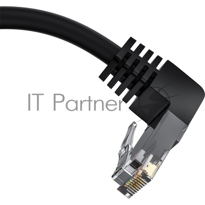 Патч-корд прямой 10.0m UTP кат.5e, черный, верхний угол, литой, ethernet high speed, RJ45, T568B