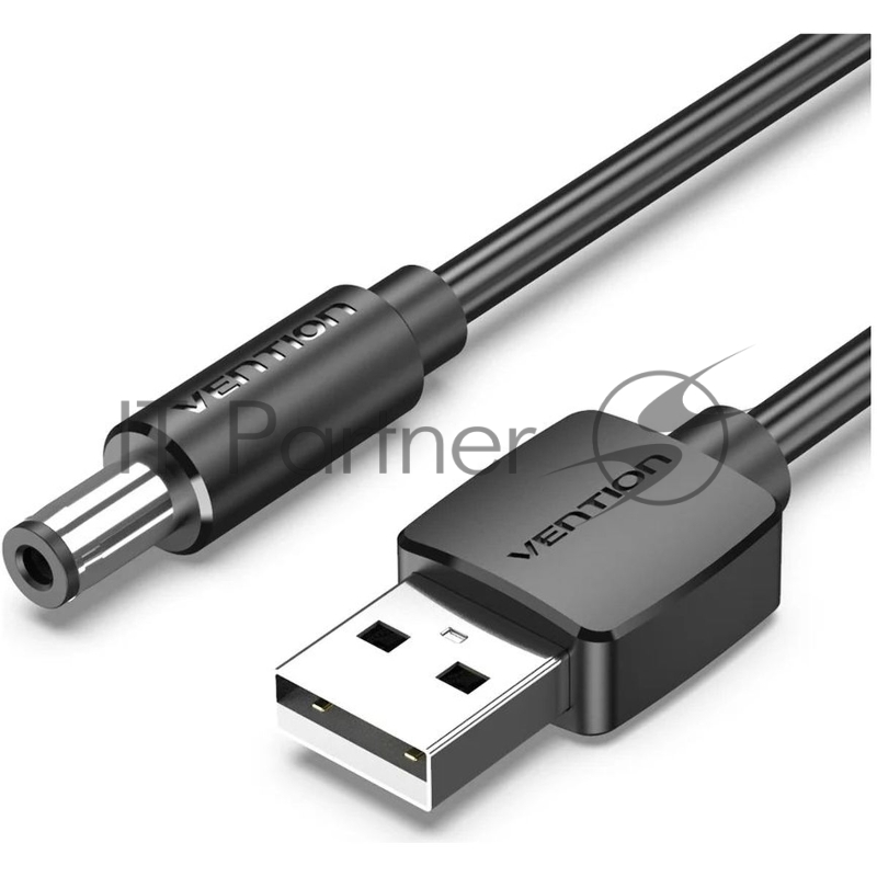 Кабель Vention USB AM/DC-jack 5.5мм M - 1.5м Чёрный