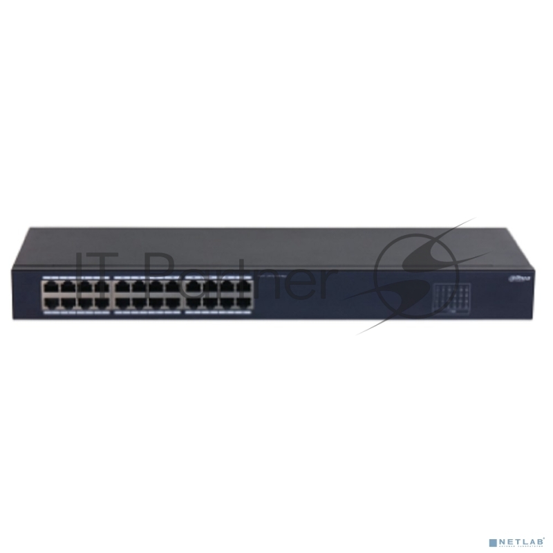 Неуправляемый 24-портовый коммутатор DAHUA DH-SF1024 24xRJ45 100Mb, коммутация 4.8 Гбит/с, MAC-таблица 8К, металл