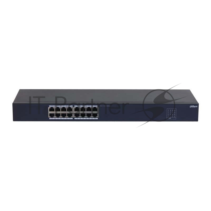 Неуправляемый 16-портовый коммутатор DAHUA DH-SF1016 16xRJ45 100Mb, коммутация 3.2 Гбит/с, MAC-таблица 8К, металл