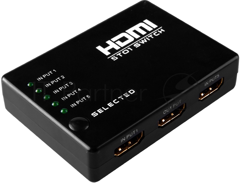 Переключатель HDMI 5 x 1 Greenline, 1080P 60Hz, пульт ДУ, DeepColor 12-bit, GL-v501 Переключатель HDMI 5 x 1 Greenline, 1080P 60Hz, пульт ДУ, DeepColor 12-bit, GL-v501
