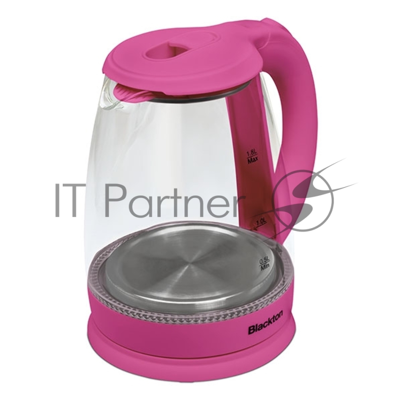 Чайник Blackton Bt KT1800G Pink. Мощность: 1500 Вт, Максимальный объем: 1.8 л, Материал корпуса: Стекло, Длина электрошнура: Около 0.8 м, Внутренняя подсветка: Да, синяя