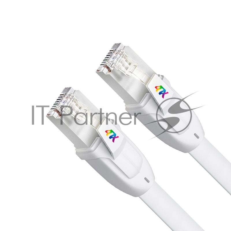 Патч-корд 7.5m LSZH PROF плоский прямой кат.7 ethernet, FTP, медь, белый, литой, экранированные коннекторы, RJ45, T568B, 4PH-R90384