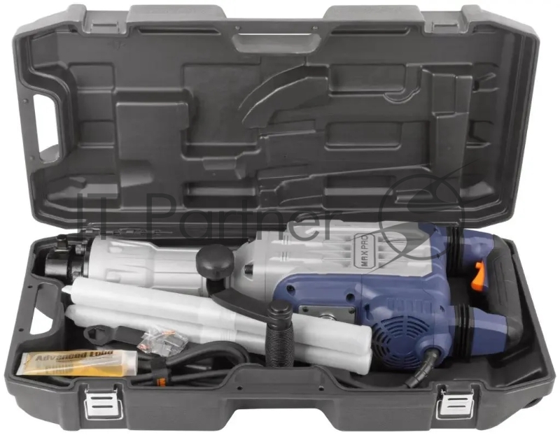 Молоток отбойный MAX-PRO MPDH1700/14H электрический 1700 Вт, 1900 уд/мин, 60 Дж, 30 мм HEX, 14 кг, резиновый кабель, дополнительные щетки, кейс