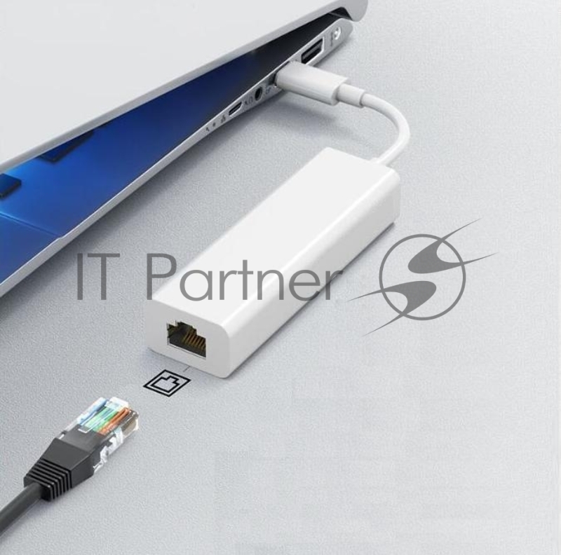 Адаптер GoPower Type-C (m)-RJ-45 (f) 100 мб/с белый (1/100)