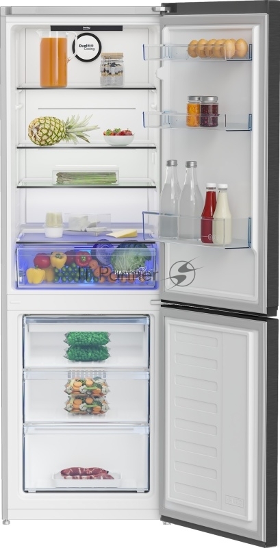 Холодильник BEKO B3R1CNK363HXBR черный двухкамерный 220/100л морозилка снизу