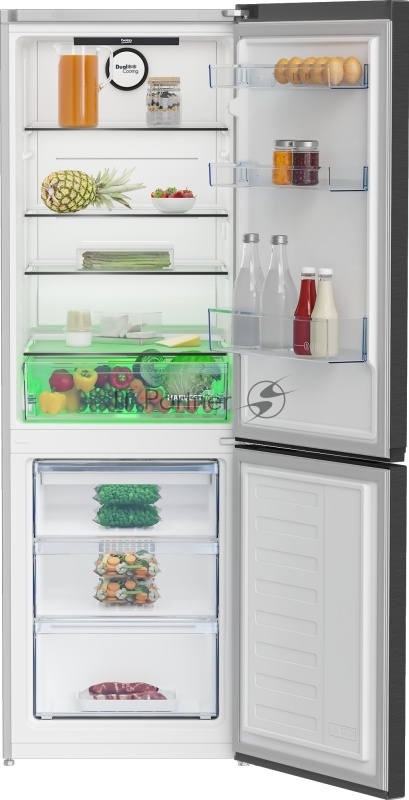 Холодильник BEKO B3R1CNK363HXBR черный двухкамерный 220/100л морозилка снизу