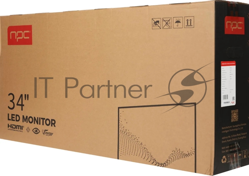 Монитор NPC 34 MP3414 черный VA LED 21:9 HDMI M/M матовая HAS Piv 250cd 178гр/178гр 3440x1440 165Hz G-Sync FreeSync DP 2K 9кг