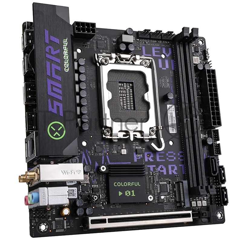 Материнская плата Colorful Colorful H610I SMART WIFI V20 H610 LGA1700 2xDDR4 1xPCIEx16 1xM.2 4xUSB3.2Gen1 6xUSB2.0 3xSATA3.0 2.5G DP HDMI ITX RTL