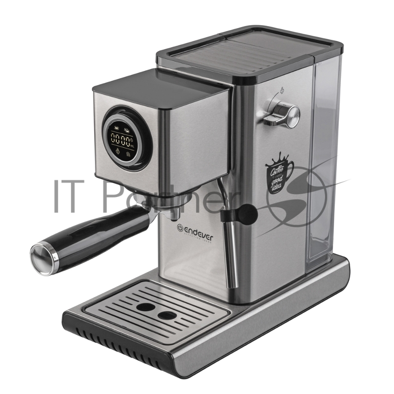 Кофеварка рожкового типа электрическа Endever Costa-1090, объем-1,2л, нержавеющая сталь, мощность 1400 Вт, давление 15 бар, 2 шт/уп