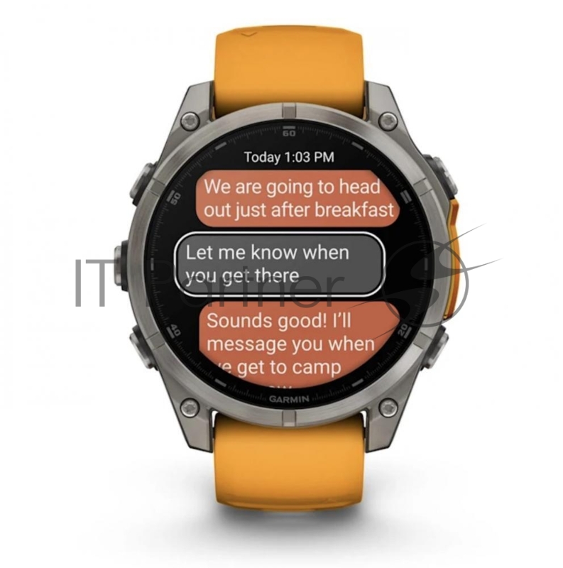 Смарт-часы Garmin Fenix 8 AMOLED Sapphire титановый серый, оранжевый 51мм