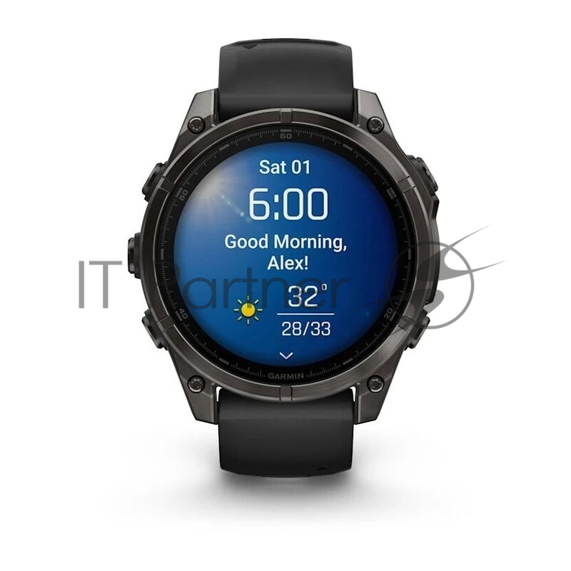 Смарт-часы Garmin Fenix 8 AMOLED Sapphire угольно-черный DLC, черный 47мм