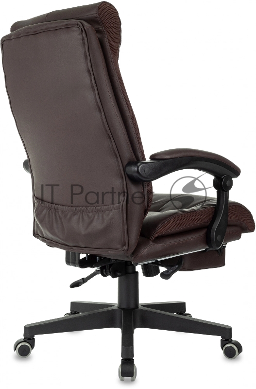 Кресло руководителя Бюрократ CH-824MSG-F коричневый эко.кожа/ткань крестов. пластик подст.для ног