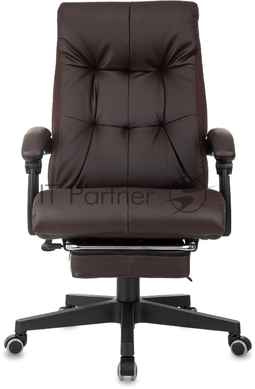Кресло руководителя Бюрократ CH-824MSG-F коричневый эко.кожа/ткань крестов. пластик подст.для ног