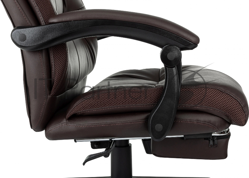 Кресло руководителя Бюрократ CH-824MSG-F коричневый эко.кожа/ткань крестов. пластик подст.для ног