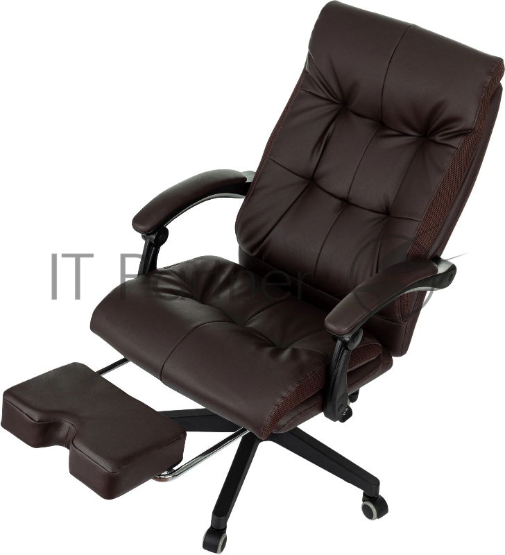 Кресло руководителя Бюрократ CH-824MSG-F коричневый эко.кожа/ткань крестов. пластик подст.для ног
