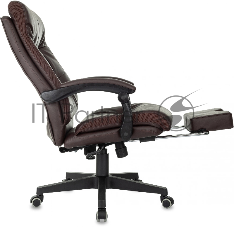 Кресло руководителя Бюрократ CH-824MSG-F коричневый эко.кожа/ткань крестов. пластик подст.для ног