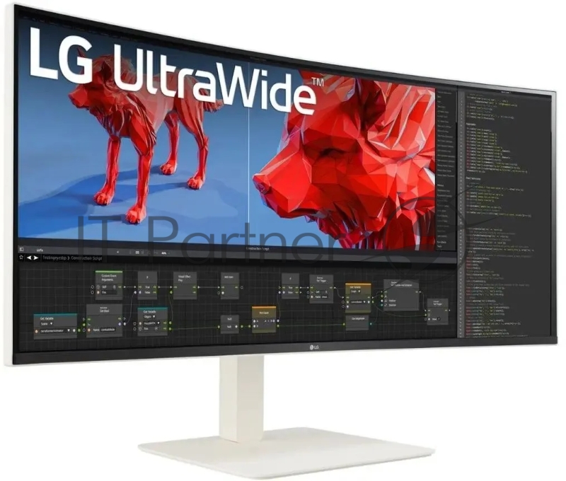 Монитор 38 LG UltraWide 38WR85QC-W NANO IPS 3840x1600, 144 Гц, 1 мс, 21:9, 600 кд/м2, 2хHDMI, 1хDP, USB-C, выход на наушники, изогнутый, белый
