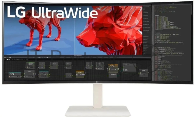 Монитор 38 LG UltraWide 38WR85QC-W NANO IPS 3840x1600, 144 Гц, 1 мс, 21:9, 600 кд/м2, 2хHDMI, 1хDP, USB-C, выход на наушники, изогнутый, белый