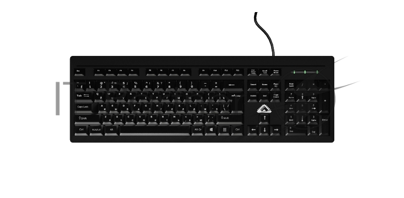 Клавиатура проводная БЕШТАУ КЛ104РУ 104 клавиши, USB, 1,8м, Цвет русской/латинской раскладки (разные цвета) МИНПРОМТОРГ (МПТ)