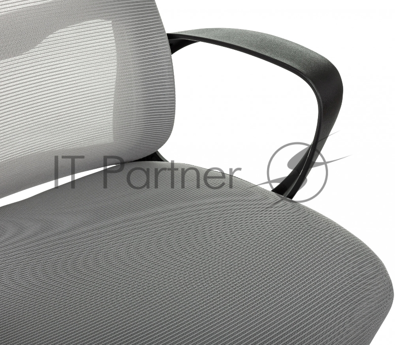 Кресло руководителя Бюрократ Wise серый сетка/ткань с подголов. крестов. пластик