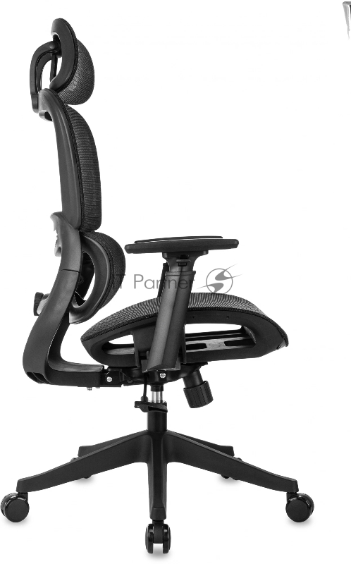 Кресло руководителя Бюрократ 831 черный сетка с подголов. крестов. пластик