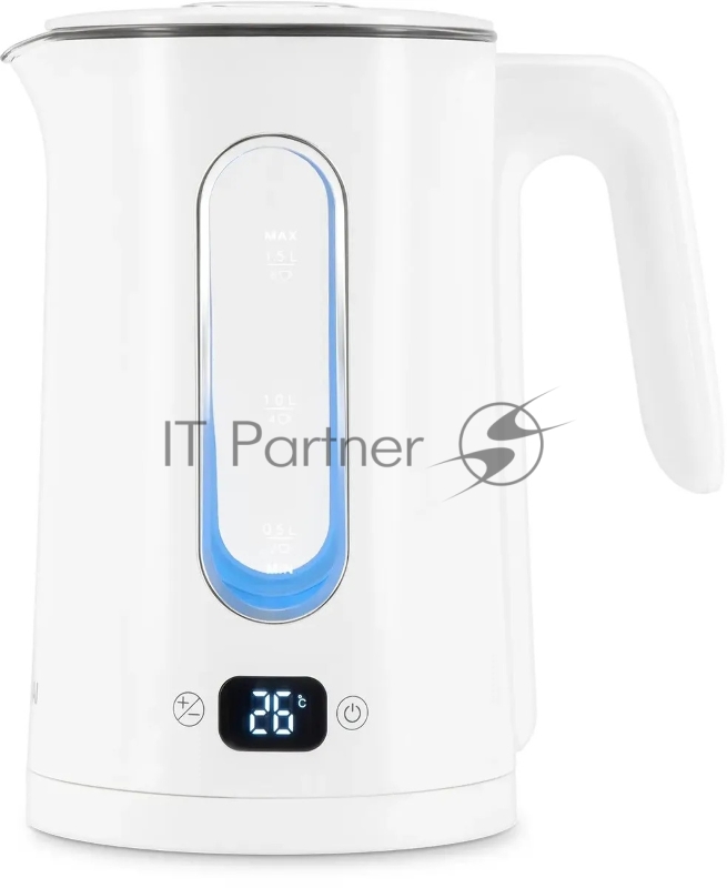Чайник электрический Hyundai HYK-G5510 1.5л. 2200Вт белый/прозрачный корпус: стекло