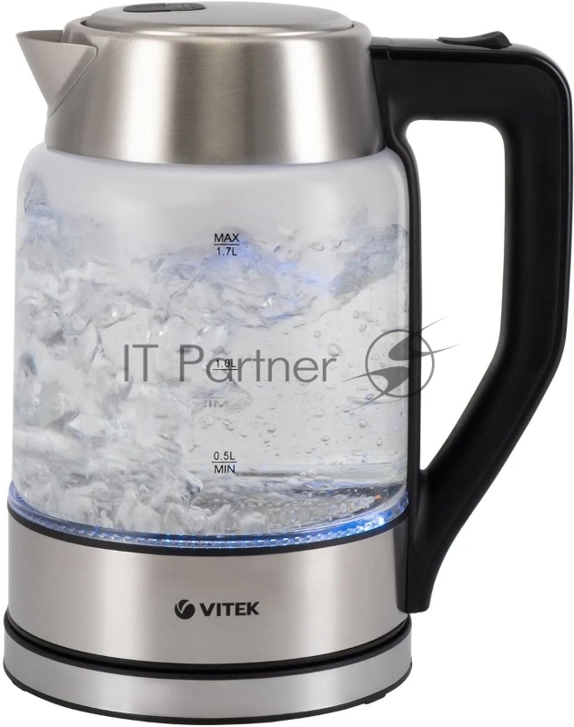 Чайник электрический Vitek VT-7043 1.7л. 2200Вт разноцветный корпус: стекло