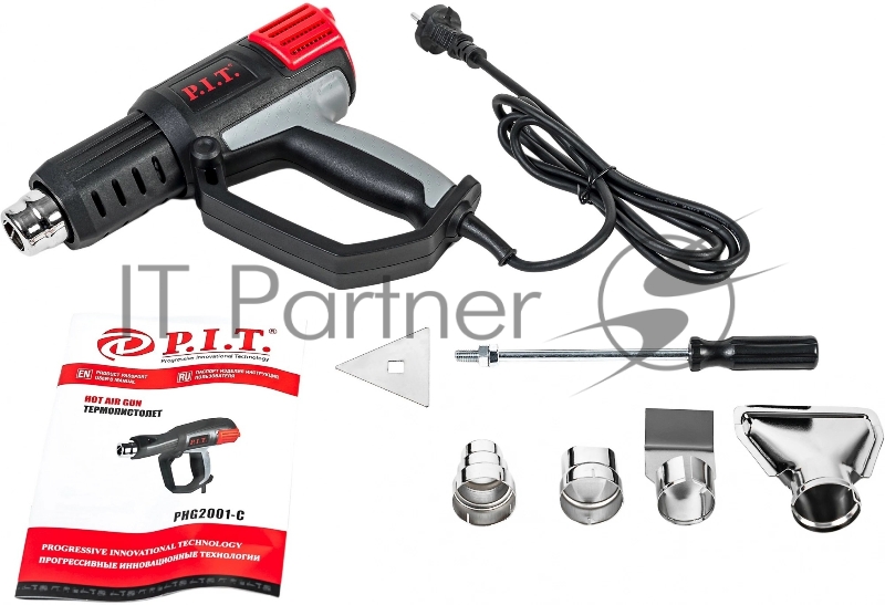 Технический фен P.I.T. PHG2001-C темп.350/550С черный