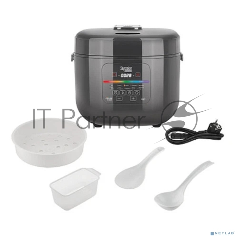 Мультиварка REDMOND MC100S 860 Вт, 5 л, 12 программ, чёрный/ металлик