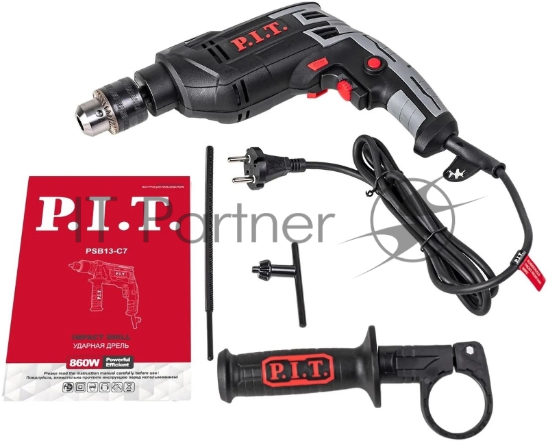Дрель ударная P.I.T. PSB13-C7 850Вт быстросъемный реверс