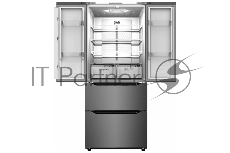 Холодильник WILLMARK MDF-637ID темно-серый двухкамерный 282/142л морозилка снизу