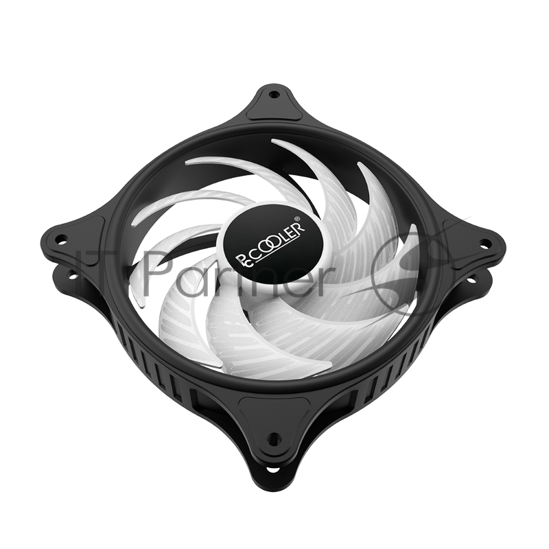 Кулер для корпуса/ PCCooler FX 120 ARGB (120x120x25mm, 4-pin PWM, ARGB, 52.79CFM, 33.2dBA, 2000RPM, Black)