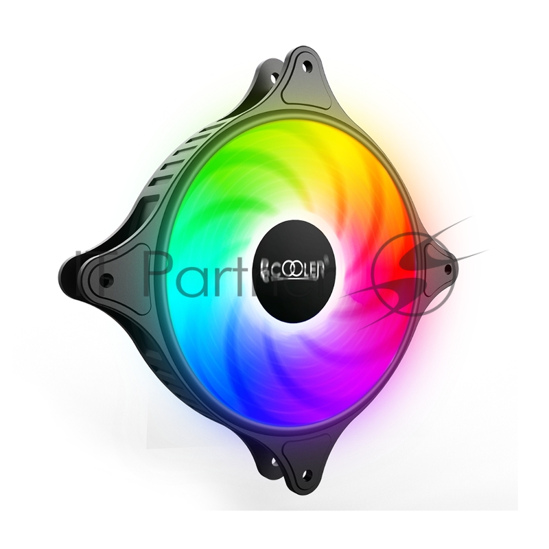 Кулер для корпуса/ PCCooler FX 120 ARGB (120x120x25mm, 4-pin PWM, ARGB, 52.79CFM, 33.2dBA, 2000RPM, Black)
