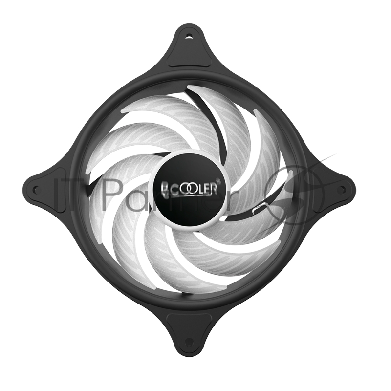 Кулер для корпуса/ PCCooler FX 120 ARGB (120x120x25mm, 4-pin PWM, ARGB, 52.79CFM, 33.2dBA, 2000RPM, Black)
