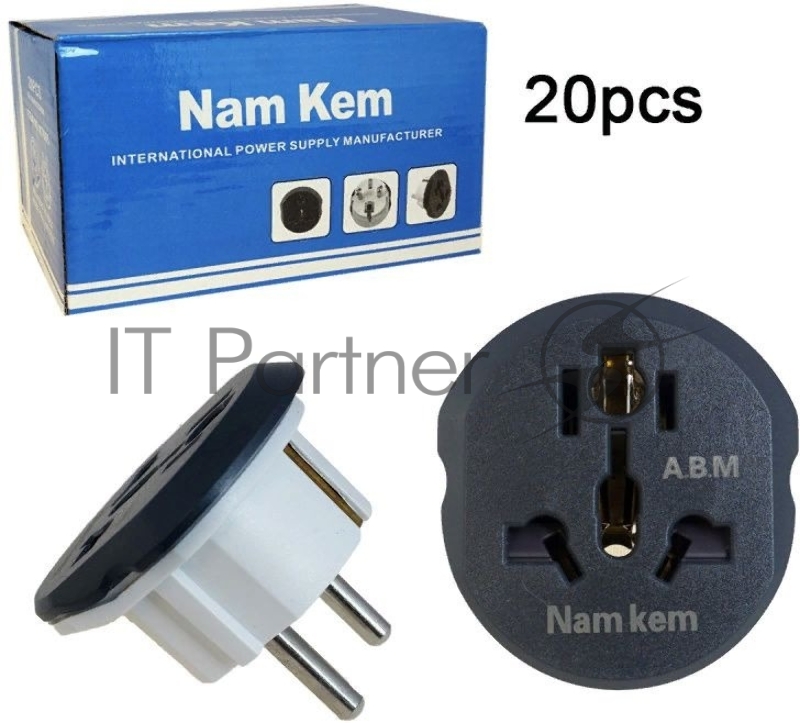 Адаптер-переходник Premier 11626/1 (1 розетка) темно-серый (пакет ПЭ)