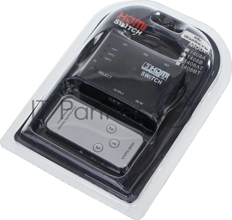 Переключатель аудио-видео Premier HDMI (f)/HDMI (f)/HDMI (f) черный (7004)