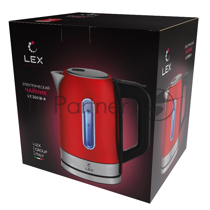 Чайник красный LEX LX 30018-4