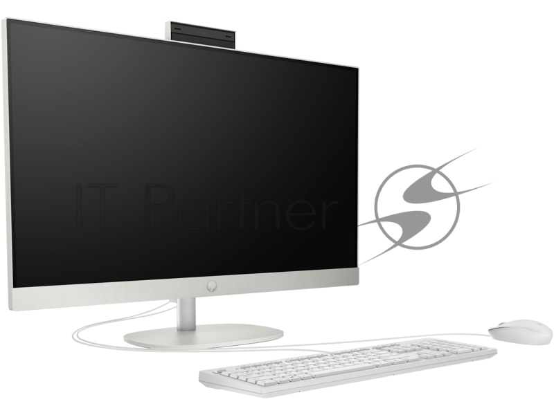Моноблок/ HP All-in-One 27-cr1003nh 27(1920x1080)/Intel Core Ultra 7 155U(2Ghz)/16384Mb/512PCISSDGb Iris X/Cam/WiFi/war 1y/Starry White/DOS + Eng kbd, mouse
