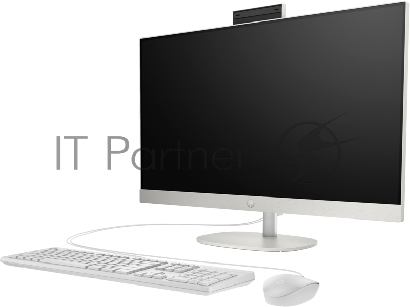 Моноблок/ HP All-in-One 27-cr1003nh 27(1920x1080)/Intel Core Ultra 7 155U(2Ghz)/16384Mb/512PCISSDGb Iris X/Cam/WiFi/war 1y/Starry White/DOS + Eng kbd, mouse