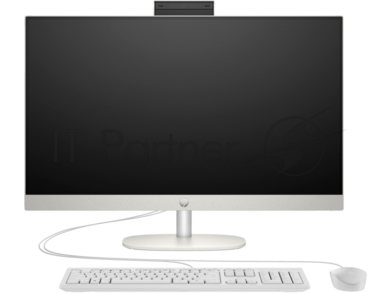 Моноблок/ HP All-in-One 27-cr1003nh 27(1920x1080)/Intel Core Ultra 7 155U(2Ghz)/16384Mb/512PCISSDGb Iris X/Cam/WiFi/war 1y/Starry White/DOS + Eng kbd, mouse