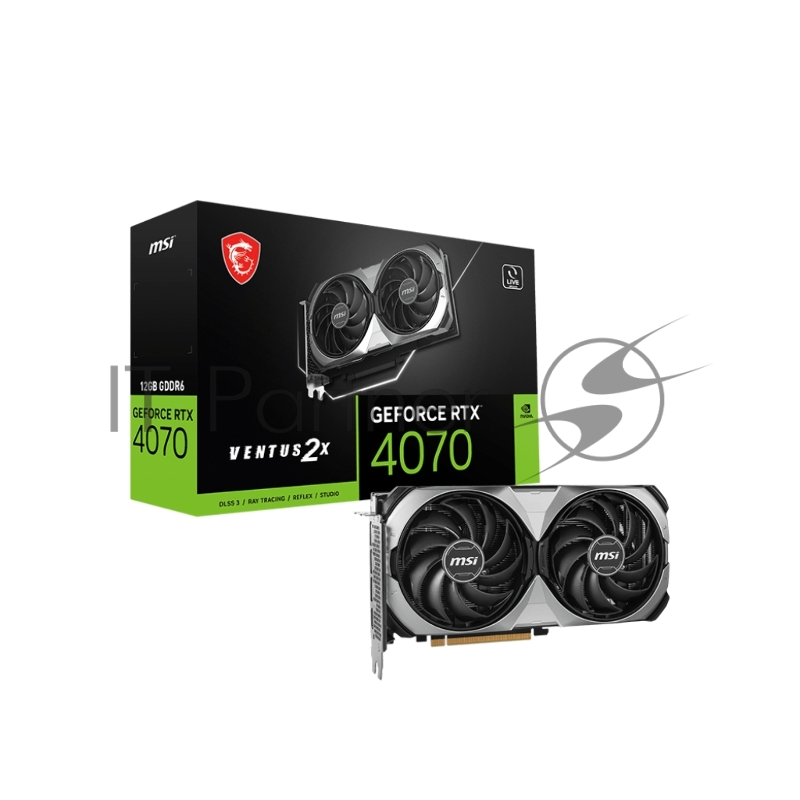Видеокарта/ VGA MSI NVIDIA GeForce RTX 4070 VENTUS 2X E1 12G OC 12GB, GDDR6/192-bit, PCIe 4.0, 1xHDMI 2.1, 3xDP, 2.2-slot