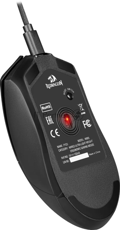 Игровая мышь REDRAGON FYZU чёрная (USB, Pixart P3395, Huano, 6 кн., 26000 Dpi, RGB подсветка)