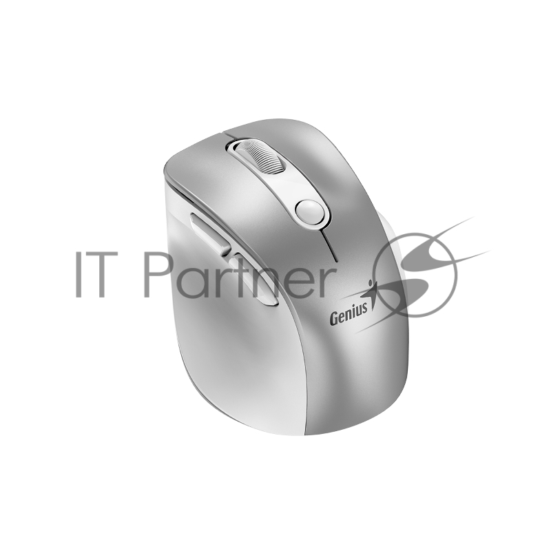 Мышь беспроводная Genius Ergo 9000S Pro серебристый, 2400 dpi, радиоканал, Bluetooth, USB, кнопки - 6
