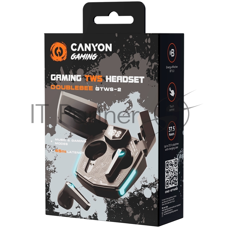 Наушники игровые CANYON headset Doublebee GTWS-2 Gaming Black