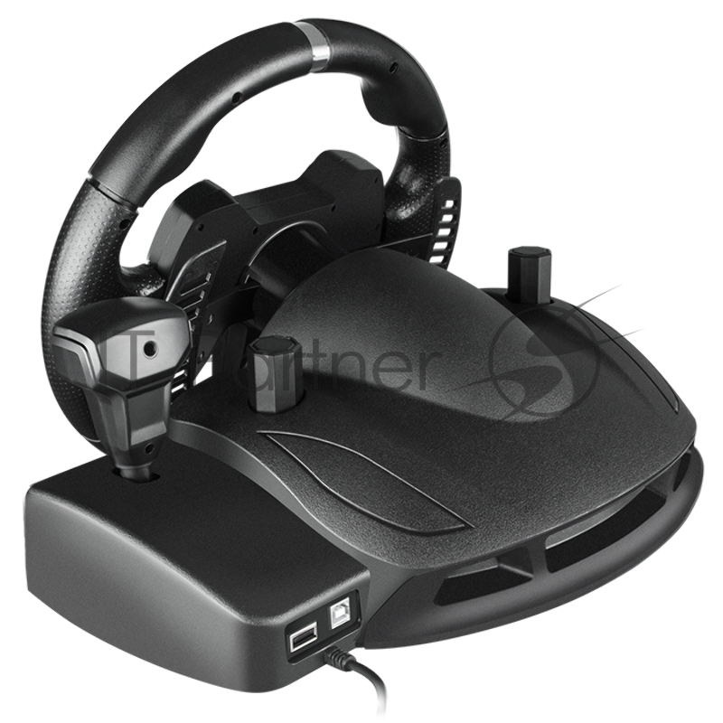 Руль SVEN GC-W900 (USB, педали, вибро, скоба, лепестки, АКПП, D-pad, 22 кн, резин. вставки, PC, Android, PS-3/4, XB1, XB360, N-Switch, X-Input, Direct Input)