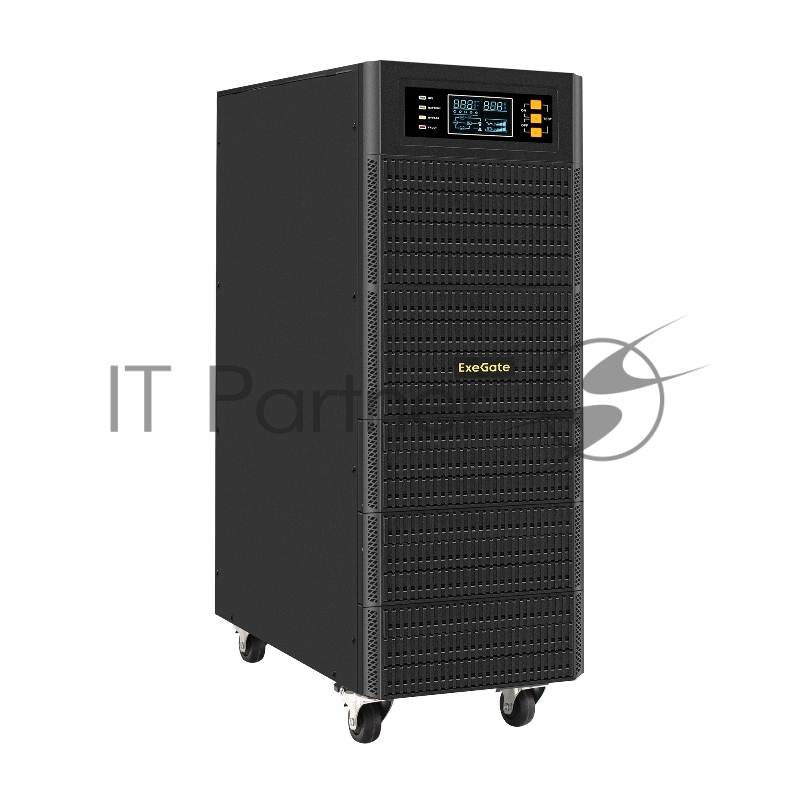 ИБП On-line ExeGate PowerExpert TL-575-6kVA.192V.LCD.AVR.T.USB <6000VA/6000W, On-Line, PF=1, LCD, клеммы, RS232, USB, SNMP-slot, встроенные батареи 12V 7.2Ah - 16шт, возможность подключения до 4 внешних батарейных блоков 192В, Tower, метал